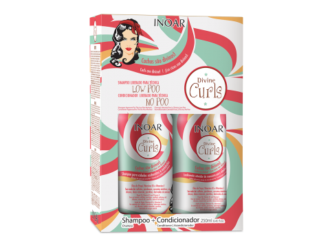 Inoar Divine Curls Duo Kit Garbanotų plaukų rinkinys 2x250ml